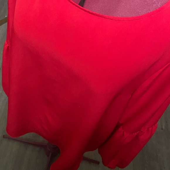 ๐ 2 for $20sale ๐ IMNYC Bright red balloon sleeve blouse - Picture 1 of 7
